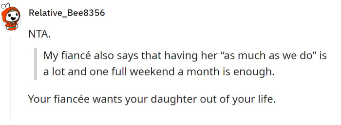 Straight to the point: She wants the kid gone