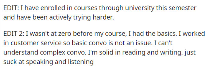 OP's post starts off with a couple of edits that she made to provide more information after seeing some of the comments.