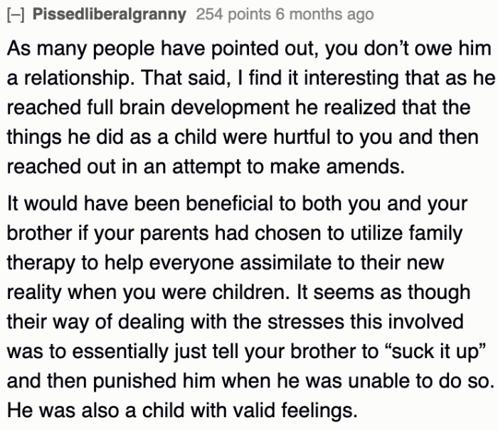 The OP Shouldn't Feel Forced to Mend the Strained Relationship