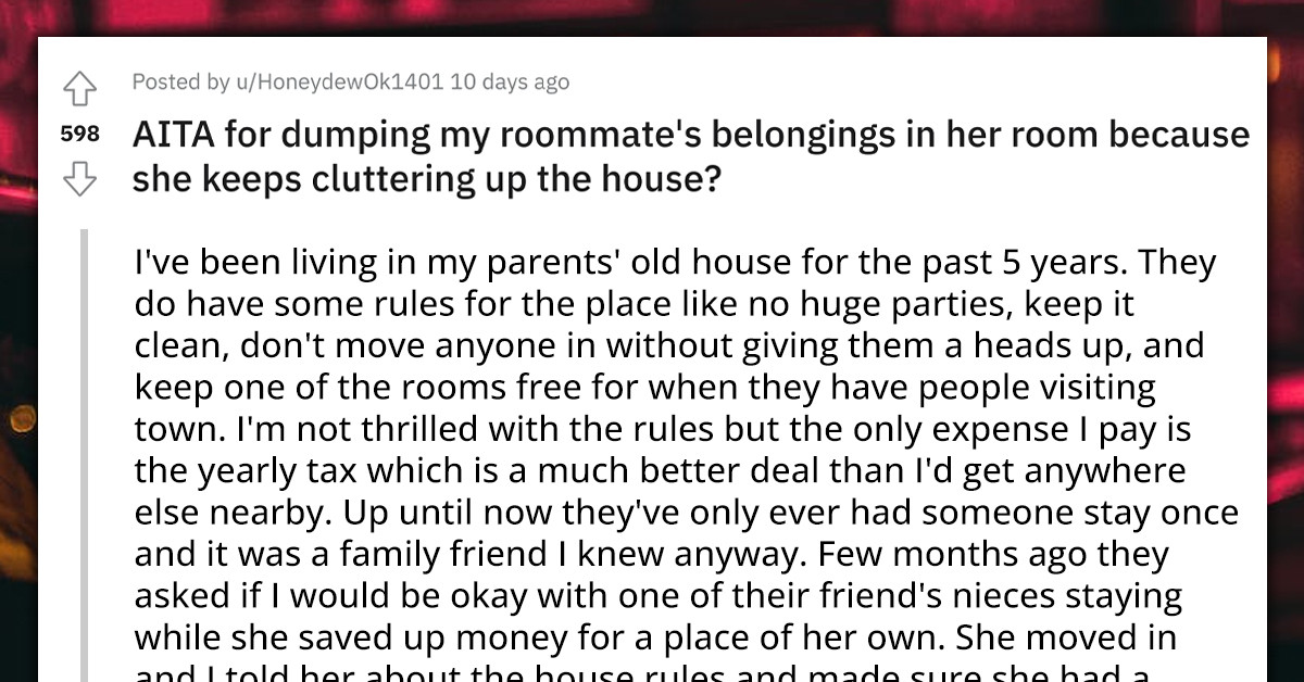 Reddit User Dumps Roommate's Things In A Garbage Bag And Leaves It In Her Room To Prove A Point