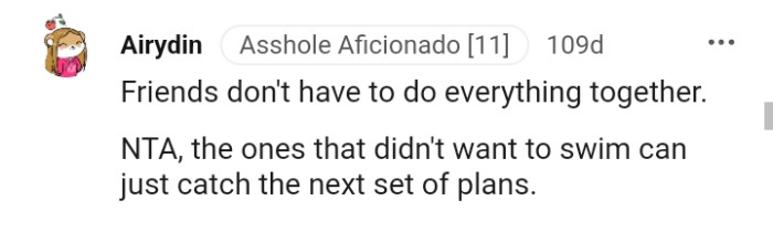 Friends don't have to do everything together