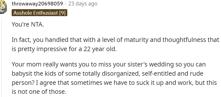 19. You handled that with a level of maturity