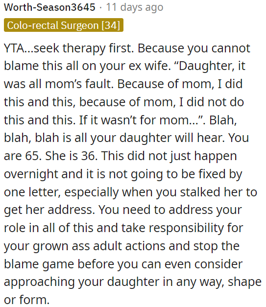 Instead of telling his daughter that everything is her mom's fault, OP needs to take responsibility for his actions as a grown adult.