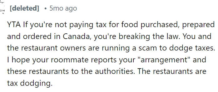 The very first comment here immediately tells OP that she is doing something illegal by having this 'agreement' with the restaurants.