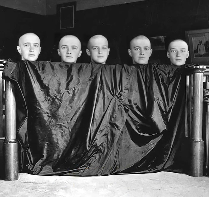 The Five Romanov Children With Their Heads Shaved After An Attack Of Measles, In January 1917
