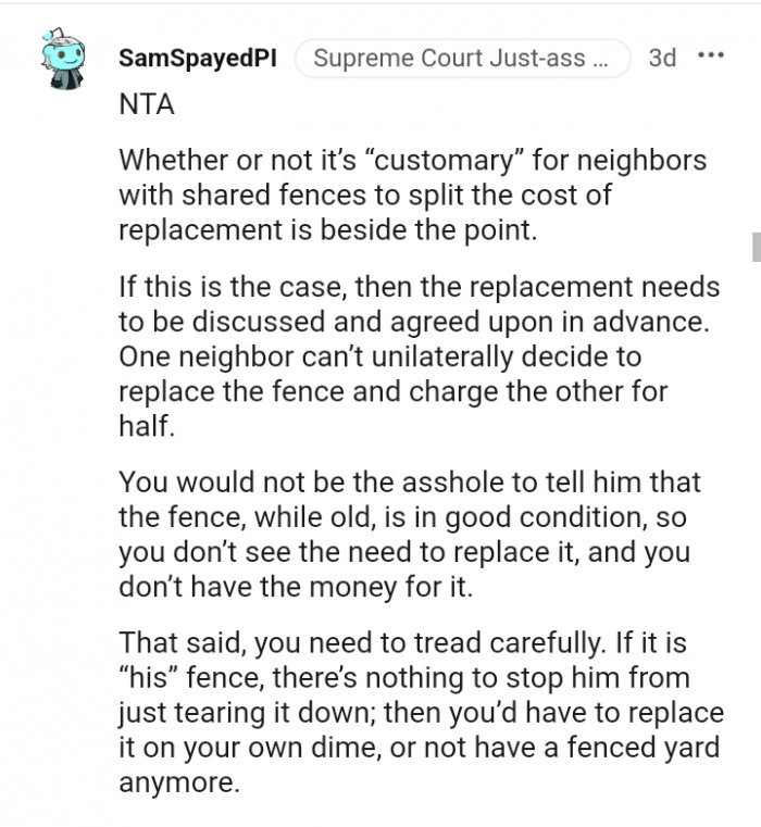 The replacement needs to be discussed