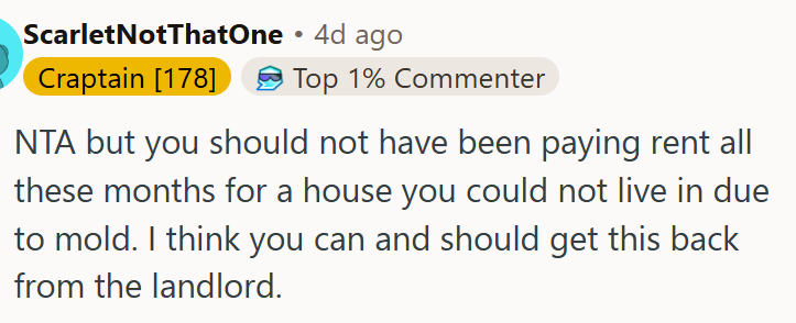 OP should not have been paying rent all these months.