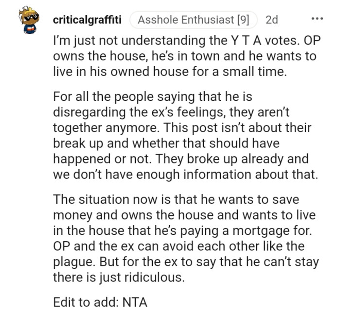 He Wants to Live in His Owned House for a Short Time