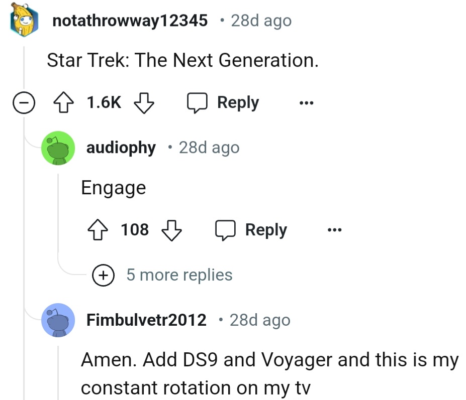 ''Add DS9 and Voyager and this is my constant rotation on my TV