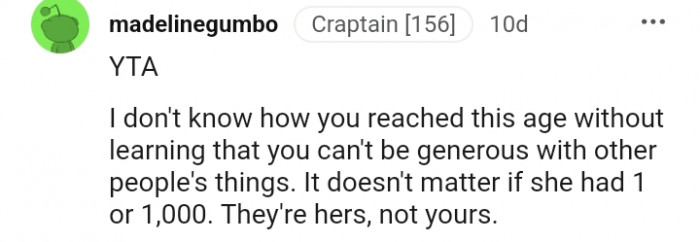 10. They are still hers, not yours