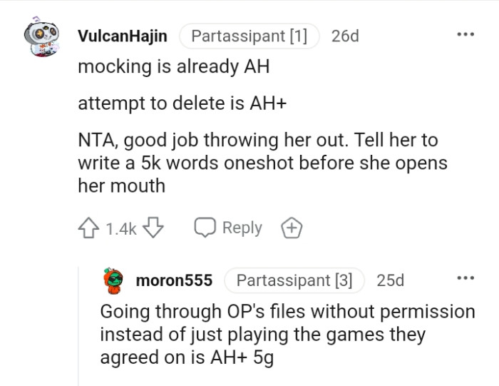 Why would she mock and attempt to delete someone's work?