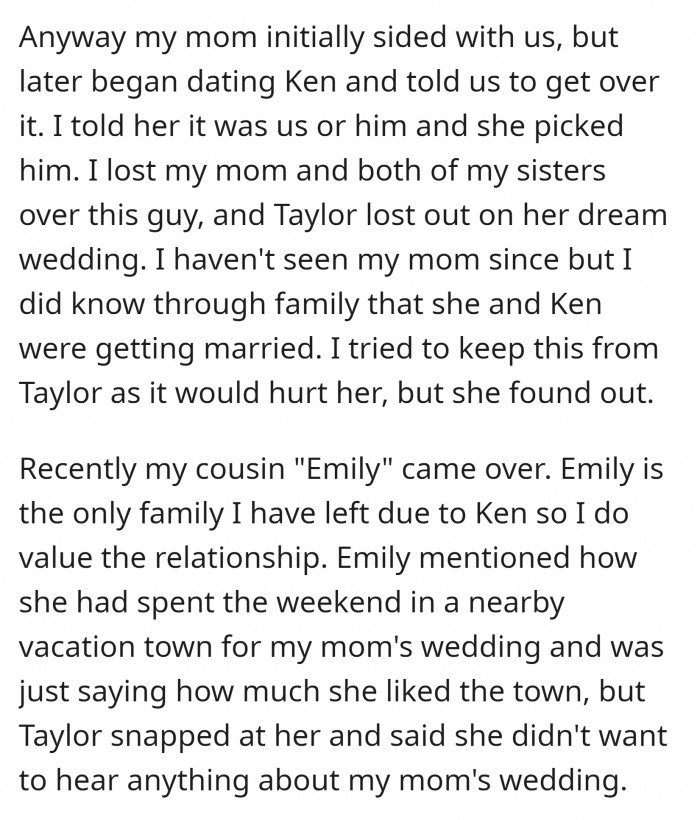 2. Later on, they found out that the person who ruined their wedding is getting married to his mom.