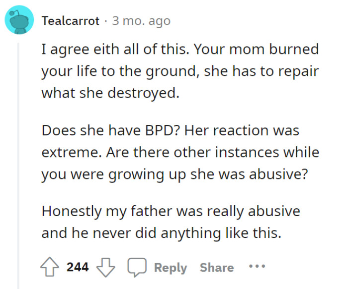 Her attitude towards OP was a turning point that needs to be addressed.