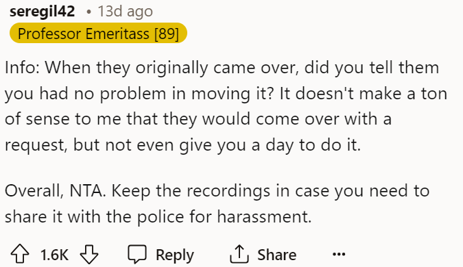 This person had a few questions for OP, but ultimately, they said that she was NTA here and that the neighbors definitely are, though.