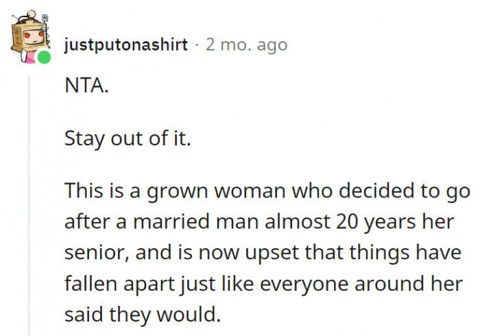 14. She's a grown woman who can figure things out