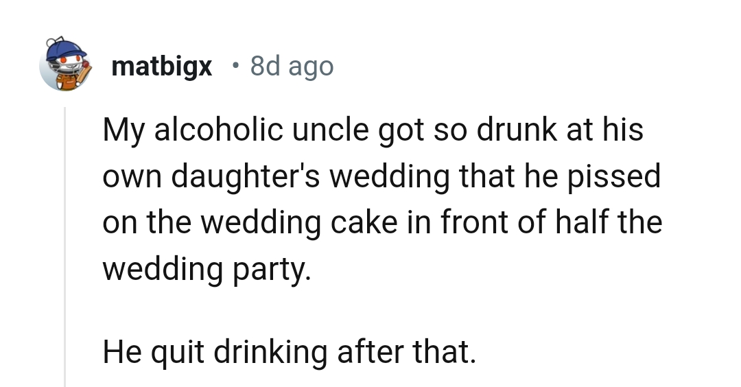 3. A drunk man messing up his daughter's wedding