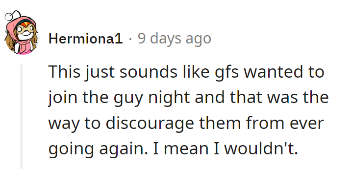 Looks like the girlfriends got the memo loud and clear: 'Stay away from guy night.' Can't blame them!