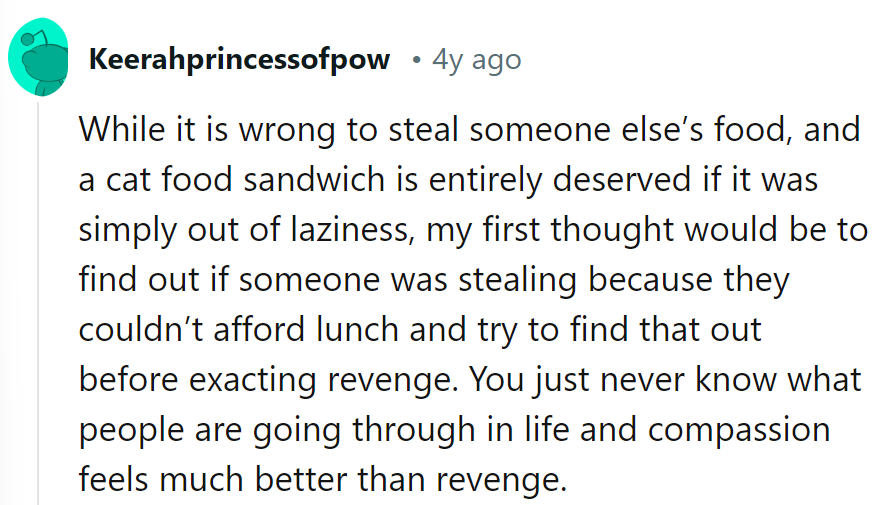 Compassion: the purr-fect seasoning for any workplace lunch dilemma!
