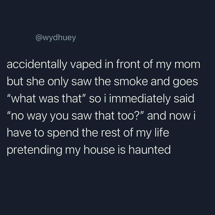 45. When you have to pretend that your house is haunted