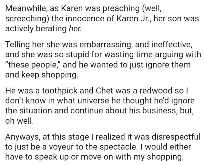 The kid said his mom was ineffective, and she was so stupid for wasting time arguing with “these people