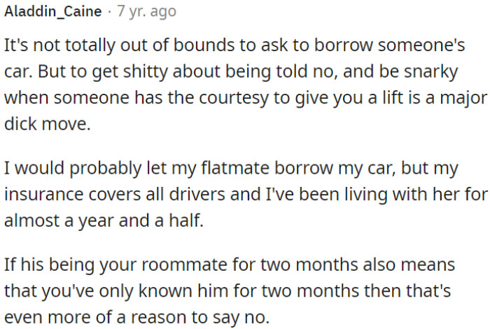 Reacting Poorly to a Polite Refusal or Being Snarky When Offered a Ride Is Considered Rude