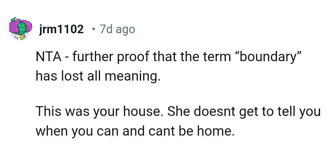 She can't tell the OP when or when not to come back