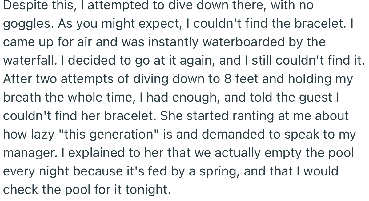 OP Tried but Couldn't Find the Bracelet, Only to Get Slammed by the Woman for Being Lazy