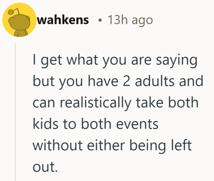 Two adults, two kids, two events. Simple in theory, complicated once travel and timing enter the chat.