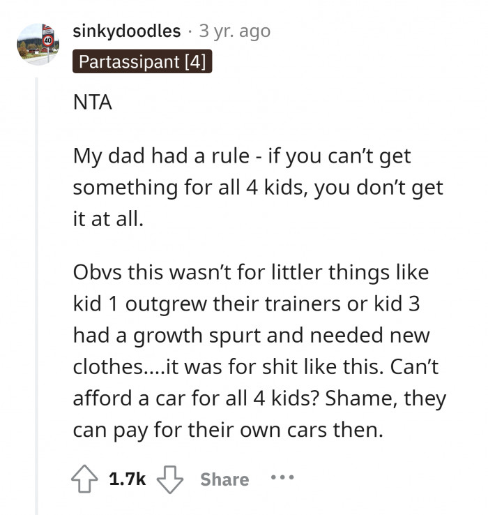 If you can't afford it for everyone, then you can't afford it.