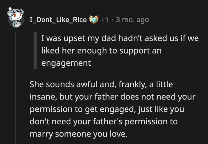Was it too much to ask for their dad to tell his kids beforehand that he was getting married?