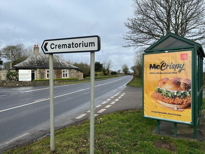 "McDonald's Agrees to Take Down 'Mccrispy' Advertising Billboard That Was Erected Next to Sign for Local Crematorium"