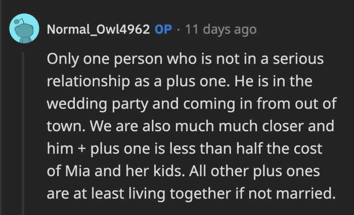 OP clarified his choice, but even if there is a space for a plus one, his reasons for capping his sister's guests is more than understandable