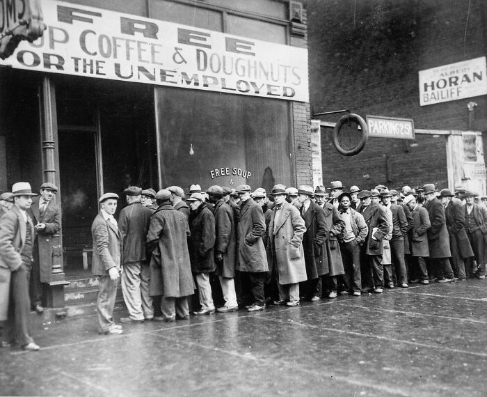 "Unemployed Men Outside A Soup Kitchen In Chicago, 1931"