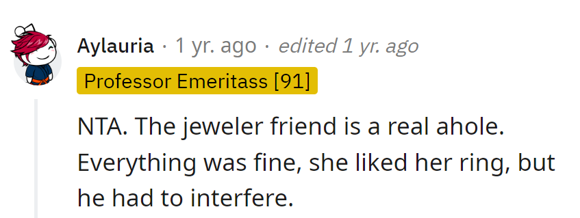 Jeweler friend turned sparkles into spears. All was well until they decided to be the ringmaster of drama!