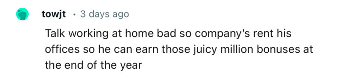 Steve is working overtime. Those offices won’t rent themselves