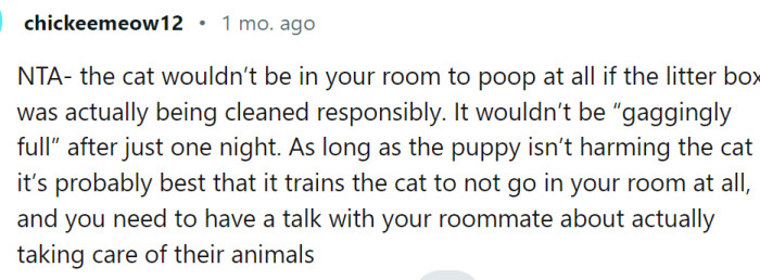 There would be no problem if the litter box was cleaned properly.