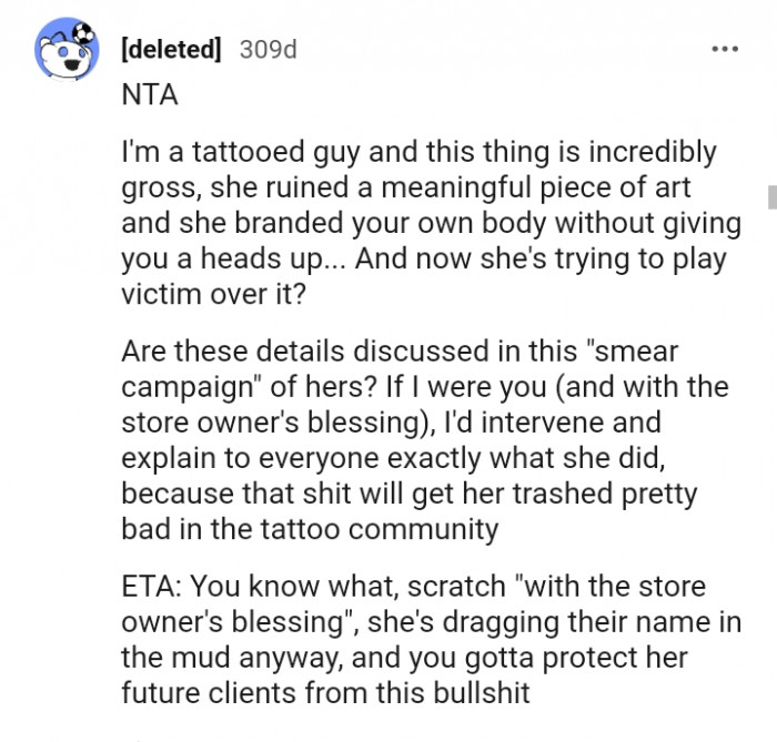 She's trying to play victim over it