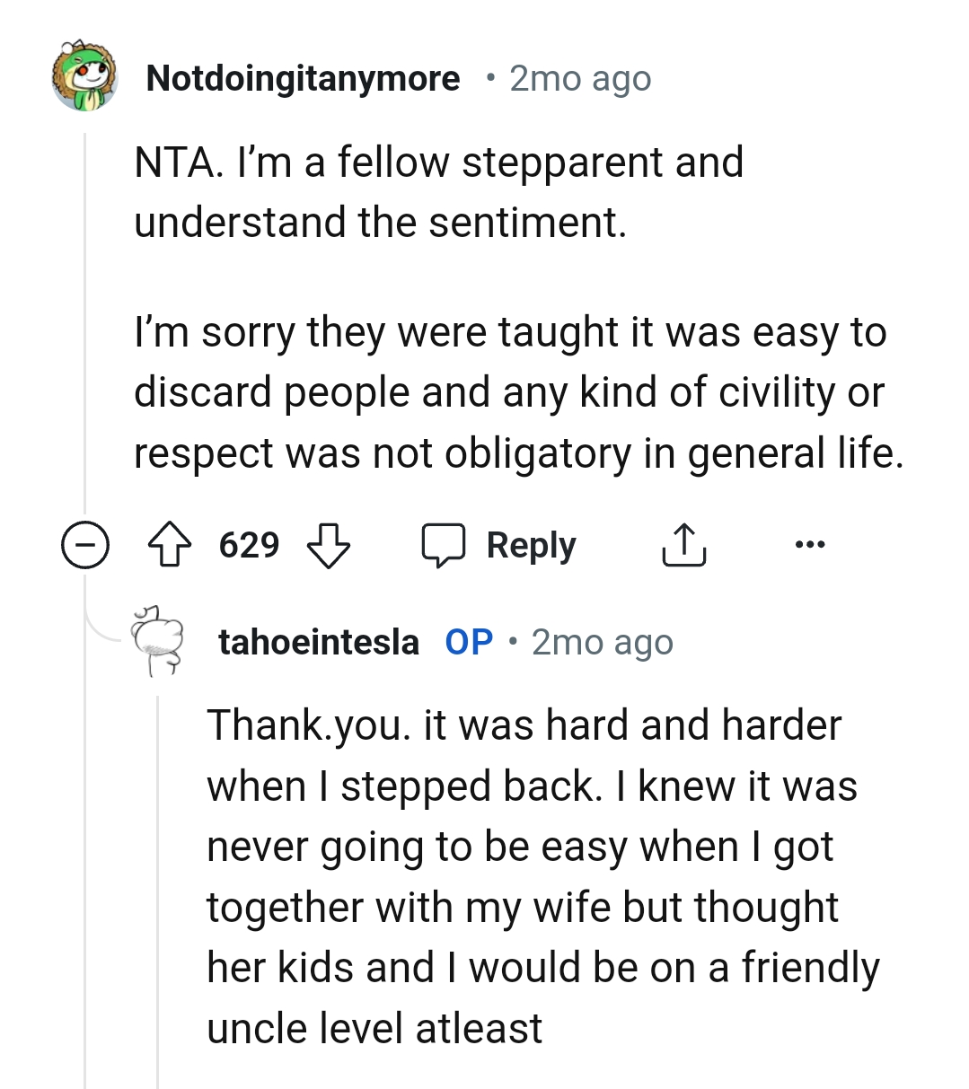 From a stepparent who understands OP's sentiments