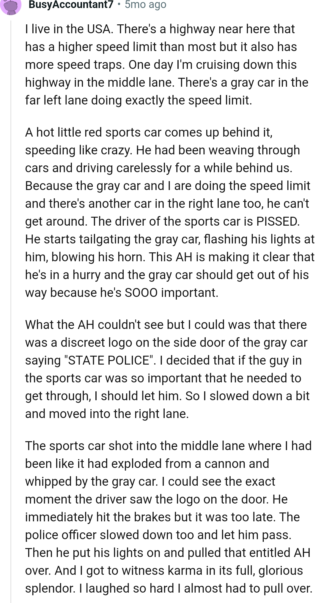 The Driver of the Sports Car is Pissed