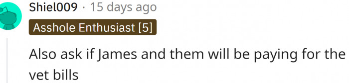 He should pay for the vet