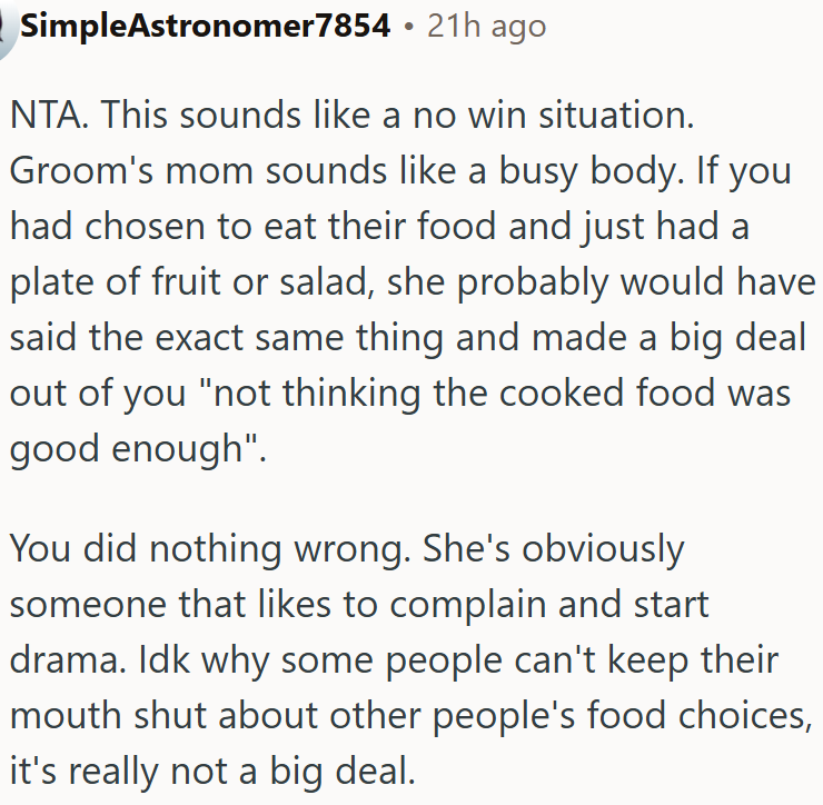 Groom’s mom is running the show like it’s her own wedding.