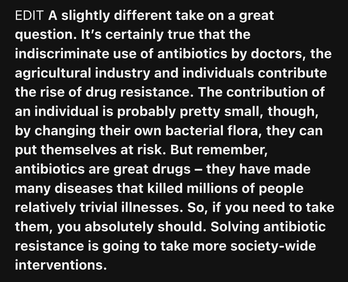 ... the effort to curtail antibiotic resistance must be societal and systematic.