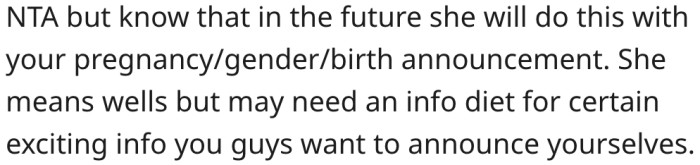 Her mother-in-law will repeat the action in future important announcements.