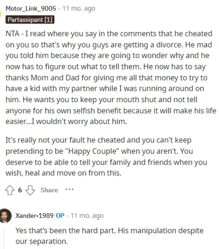 This is true too because I'm sure he doesn't want them to know, but now he's just going to have to step up and tell them the truth.