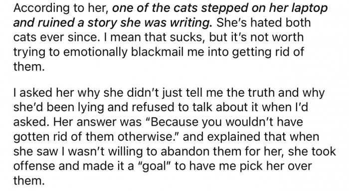 Her reason for doing this is quite absurd.