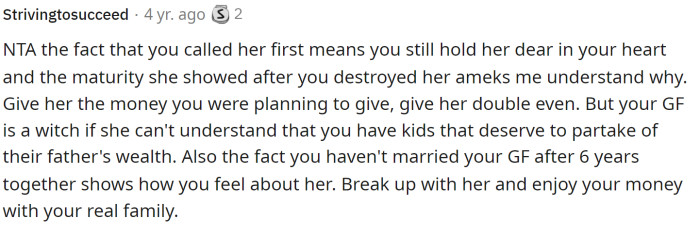 This most definitely is telling a lot to OP, and we're not sure how he's going to take it, but this comment got a lot of love.