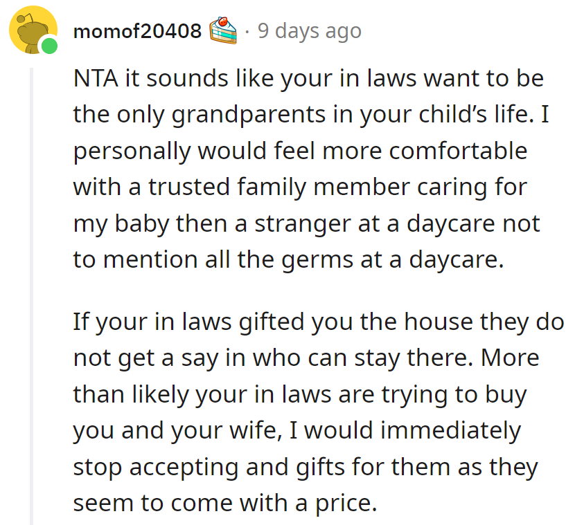 Seems like they're gearing up for a 'Grandparent Grudge Match'! No room for germs or in-law antics in their house!