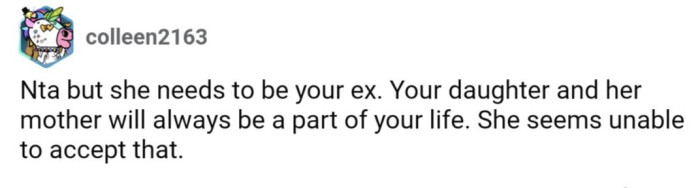 OP is a package deal with his daughter and ex