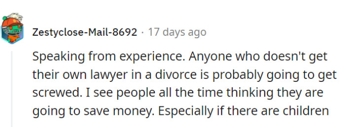 Lesson learned: divorce without a lawyer is like starring in a 