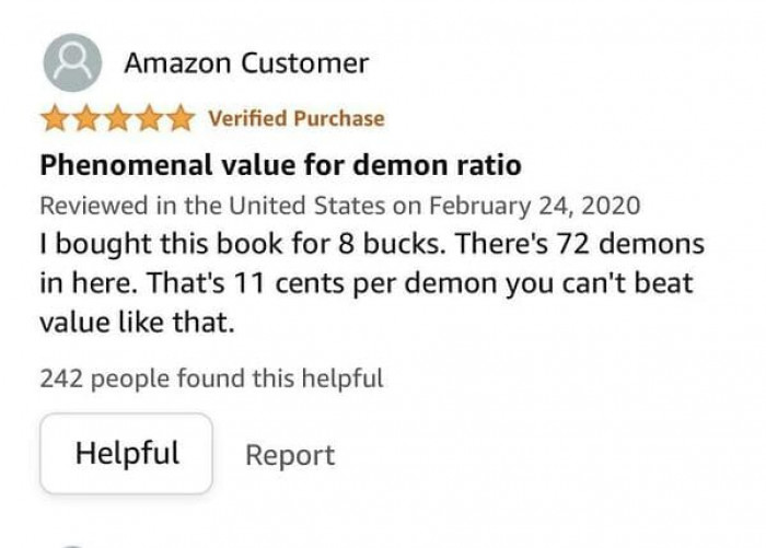 18. “This Review For A Book About Demons”